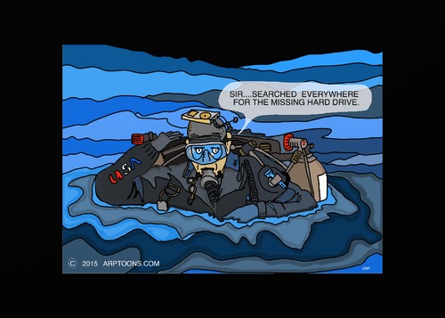 LOST HARD DRIVE IN LAKE By tonyp | Politics Cartoon | TOONPOOL
