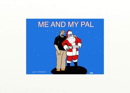 Cartoon: ME AND MY PAL (medium) by tonyp tagged arp,me,santa,pal,arptoons