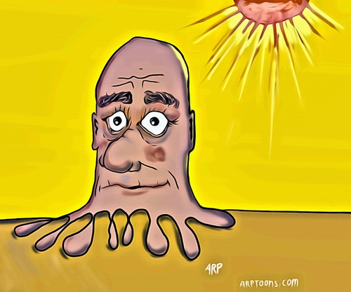 Cartoon: Melting in the sun (medium) by tonyp tagged arp,tonyp,arptoons