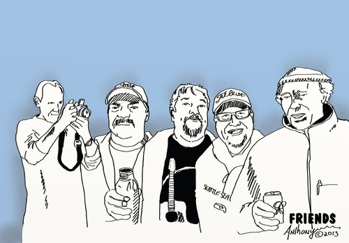 Cartoon: old friends (medium) by tonyp tagged arp,arptoons,wacom,cartoons,dreams,friends,old,buddies