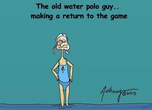 Cartoon: old man (medium) by tonyp tagged arp,arptoons,wacom,cartoons,dreams,water,polo