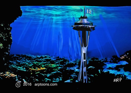 Cartoon: Seattle wash needle (medium) by tonyp tagged arp,needle,seattle