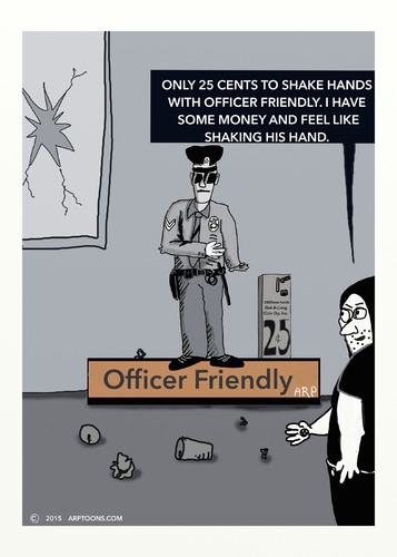 Cartoon: Shake the hand machine (medium) by tonyp tagged arp,riots,police,shake,hand,arptoons