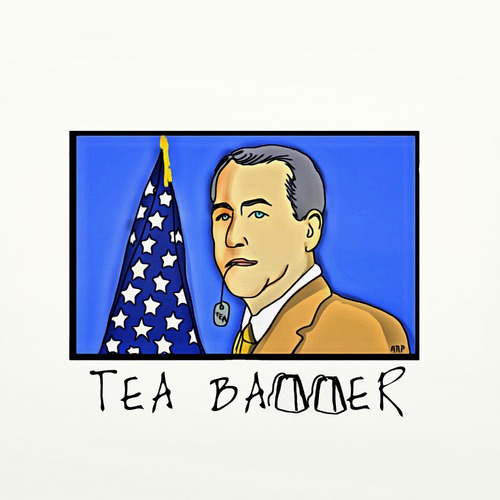 Cartoon: TEA BAGGER (medium) by tonyp tagged arp,us,government,deer,xmas,cats,pot,music,shivering,den,toons,wacom,dogs,animals,games,cartoons,space,dreams,ipad,camera,tonyp,chickens,boehner