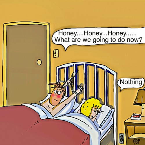 Cartoon: Wake up Honey (medium) by tonyp tagged arp,arptoons,tonyp,bed