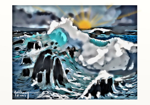 Cartoon: West coast waves (medium) by tonyp tagged arp,water,costal,cats,pot,arptoons,wacom,cartoons,space,dreams,music,ipad,camera,tonyp