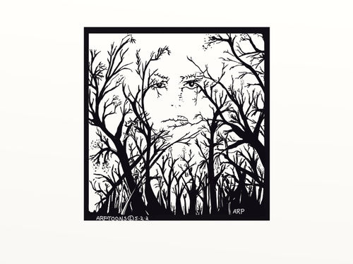 Cartoon: WOODS (medium) by tonyp tagged tnyp,arp,arptoons