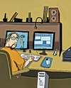 Cartoon: My Desk and me drawing (small) by tonyp tagged arp tonyp arptoons wacom draw drawing artist tall dog