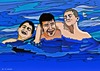 Cartoon: Playing in water (small) by tonyp tagged arp,water,play,arptoons,tony,nathan,justin
