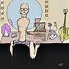 Cartoon: Rockstar (small) by tonyp tagged arp,rock,singer,guitar,music,old,young,band,tin,man