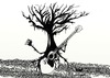 Cartoon: Sketch and tree with a guitar (small) by tonyp tagged arp tree guitar music sketch