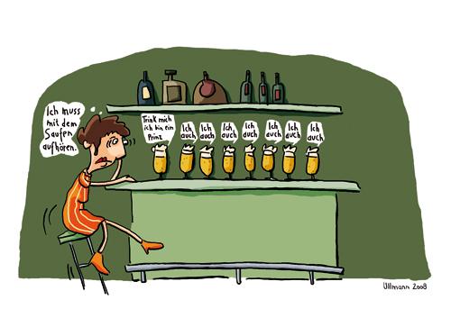 Cartoon: Liebesrausch (medium) by ullmann tagged liebe,rausch,alkohol,bar,bier,prinz