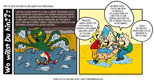 Cartoon: Der Kampf (medium) by The Ripple Brook tagged baby,duschen,kampf,wasser,haare,waschen