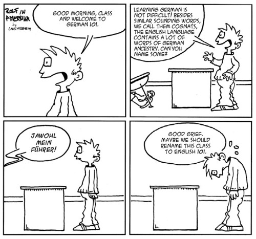 Cartoon: Rolf In Amerrika (medium) by The Ripple Brook tagged german,teacher,immigration,culture,clash,third,reich,hitler,reference