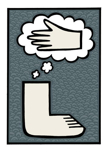 Cartoon: Dreams (medium) by baggelboy tagged foot,hand,thought,dream