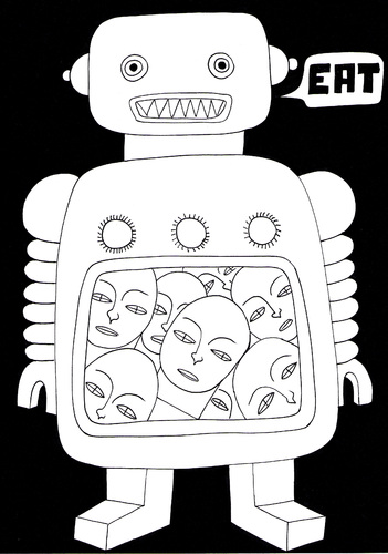 Cartoon: Eat (medium) by baggelboy tagged robot,food,machine