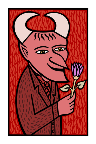 Cartoon: It must be love (medium) by baggelboy tagged love,devil,flower