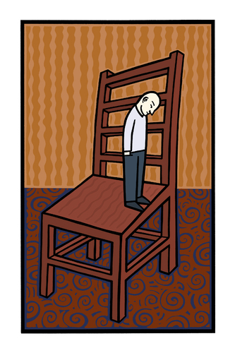 Cartoon: On the edge of my world (medium) by baggelboy tagged big,small,chair