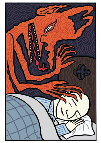 Cartoon: Sweet dreams (medium) by baggelboy tagged sleep,dream,demon