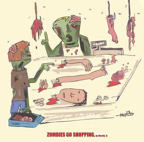 Cartoon: zombies go shopping (medium) by murilo_brito tagged toon,funny,humor,zombie