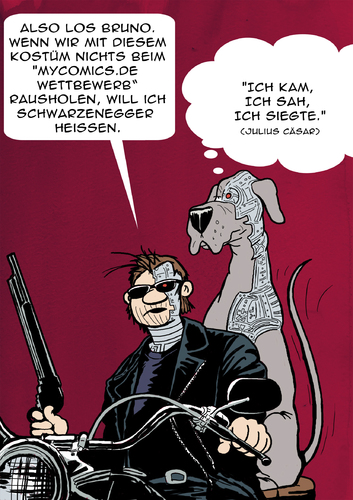 Cartoon: Wahlwerbung (medium) by dogtari tagged halloween,dane,great,dogtari,bruno,terminator