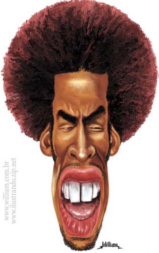 Cartoon: Ben Harper (medium) by William Medeiros tagged caricature,humour,single,rock,music,