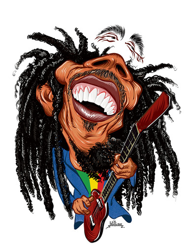 Bob Marley By William Medeiros | Famous People Cartoon | TOONPOOL