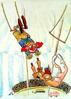 Cartoon: Crazy clown (medium) by William Medeiros tagged clown,circus