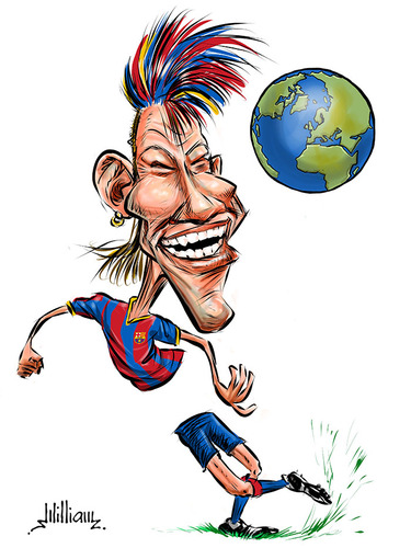 Neymar By William Medeiros | Sports Cartoon | TOONPOOL