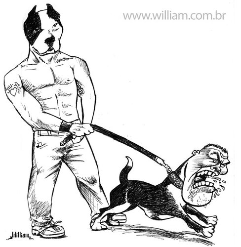 Cartoon: Pitboy (medium) by William Medeiros tagged dog