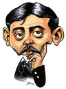 Cartoon: Marcel Proust (small) by William Medeiros tagged writers,literature