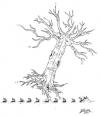 Cartoon: Working ants (small) by William Medeiros tagged ecology,ants,tree