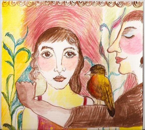 Cartoon: canto (medium) by Claudia Roble tagged birds