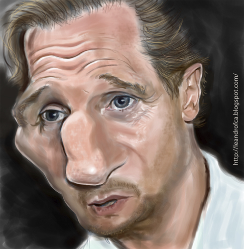 Cartoon: Caricatura Liam Neeson (medium) by leandrofca tagged caricature