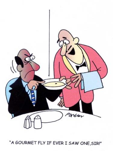 Cartoon: Dumb waiter! (medium) by daveparker tagged waiter,soup,dead,fly
