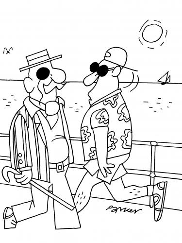 Cartoon: Making a spectacle. (medium) by daveparker tagged monocle,shades,posh,fella,ordinary,chap