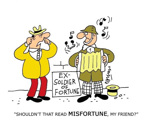 Cartoon: Old soldier. (medium) by daveparker tagged nuisance,painful,noise