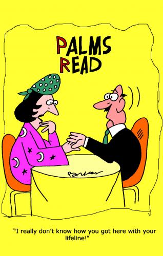 Cartoon: Palms read. (medium) by daveparker tagged palmist,life,line
