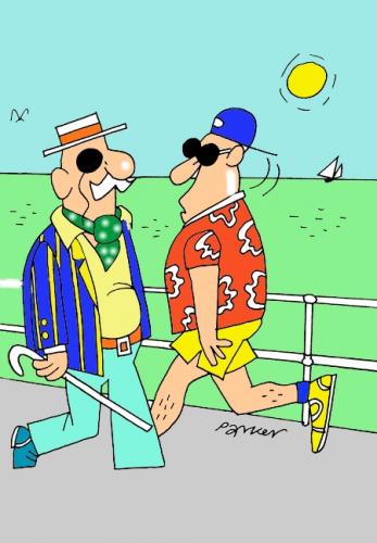 Cartoon: Seaside spectacle! (medium) by daveparker tagged monocle,shades,posh,fella,ordinary,chap