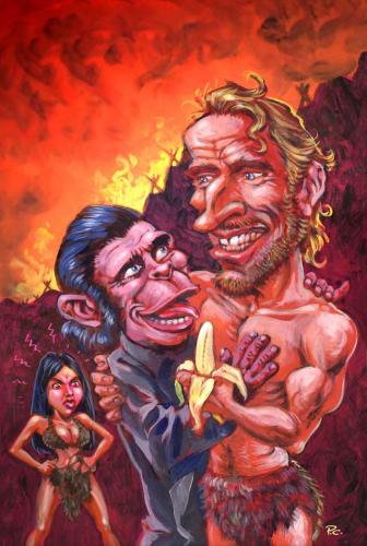 Cartoon: Chucks banana (medium) by Paul Cemmick tagged charleton,heston,apes,planet,of,the,monkey,banana,scifi