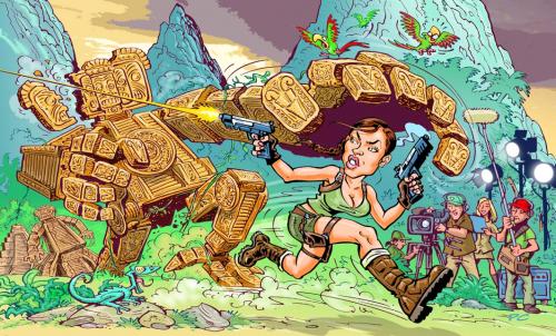 Cartoon: the new lara croft (medium) by Paul Cemmick tagged tomb,raider,lara,croft,megan,fox,archiology