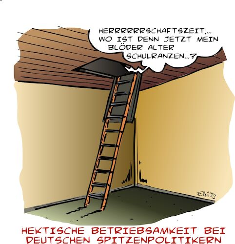 Cartoon: Aiwangers Schulranzen (medium) by eisi tagged wer,weiss,was,da,noch,schlummert