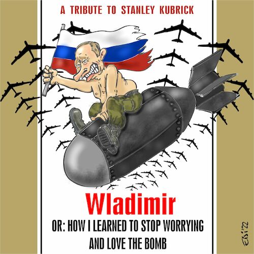 Cartoon: Atomic Bomb (medium) by eisi tagged putin,atombombe,cinema,stanley,kubrik