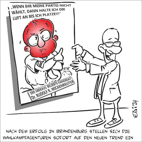 Cartoon: Der beliebte Kandidat (medium) by eisi tagged wahl,brandenburg,woidke