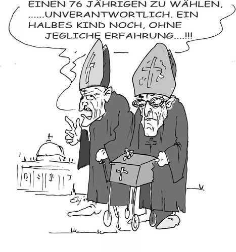 Cartoon: HABEMUS JUNGSPUND (medium) by eisi tagged papstwahl,jugendliche,kirche,katholisch,vatikan,rom,alter