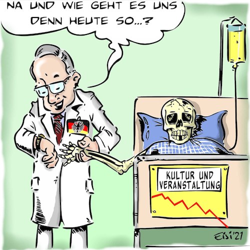 Cartoon: Kultur stirbt langsam (medium) by eisi tagged corona,kultur,stirbt