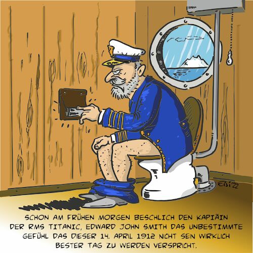 Cartoon: Nicht sein Tag (medium) by eisi tagged titanic,käptn,smith,schlechtes,karma