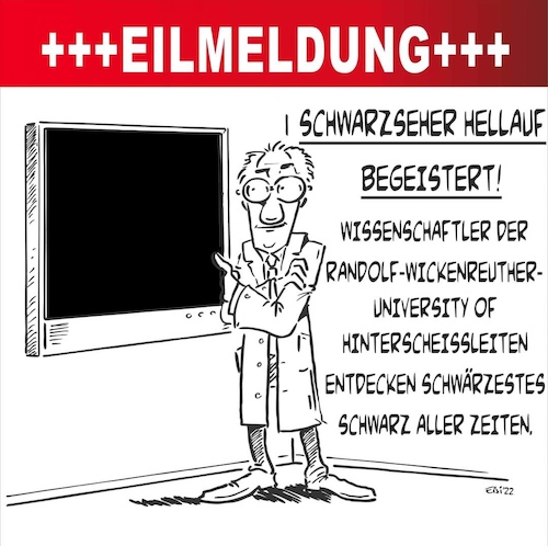 Cartoon: Schwärzer als Schwarz (medium) by eisi tagged schwarzseherei,aller,orten