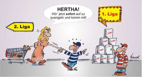 Cartoon: Quengelkind Hertha (medium) by Hansel tagged hertha,relegation,fortuna,dfb,hansel,cartoons