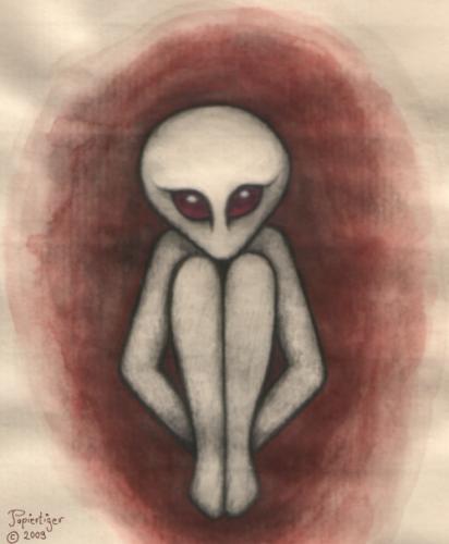 Cartoon: friendly alien (medium) by papiertiger tagged alien